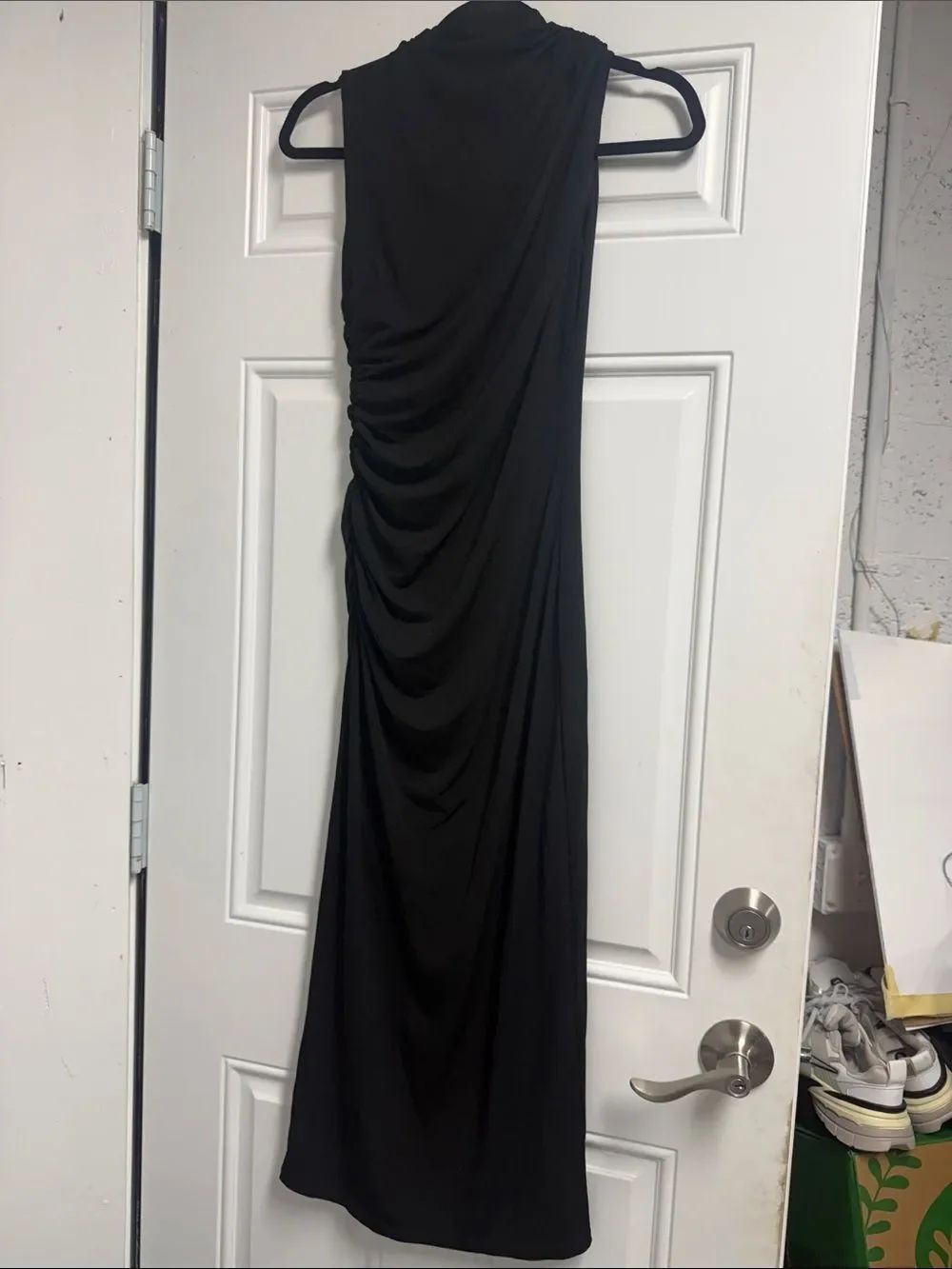 Jason Wu Black One-Shoulder Draped Maxi Dress
